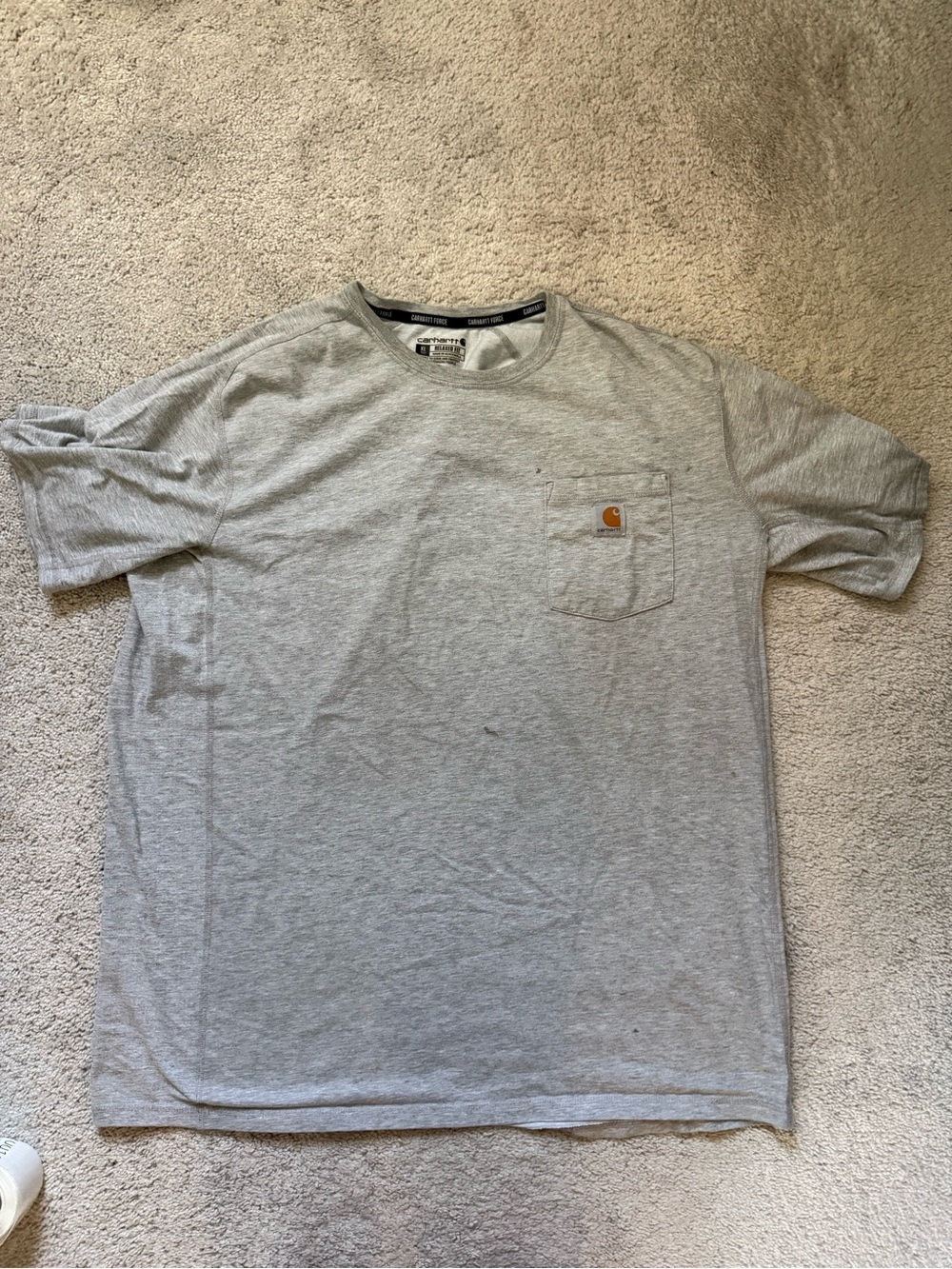 Carhartt Gray Short-Sleeve Pocket Tee with Logo Patch